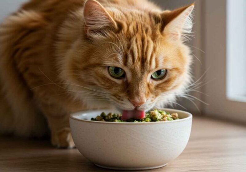 Nutrition and Feeding Tip for cat with golden fur 
